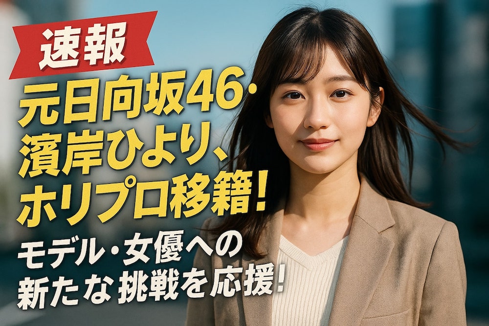【速報】元日向坂46・濱岸ひより、ホリプロ移籍！モデル・女優への新たな挑戦を応援！