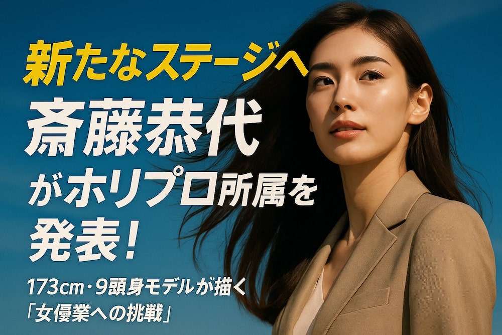 【新たなステージへ】斎藤恭代がホリプロ所属を発表！173cm・9頭身モデルが描く「女優業への挑戦」とキャリア戦略